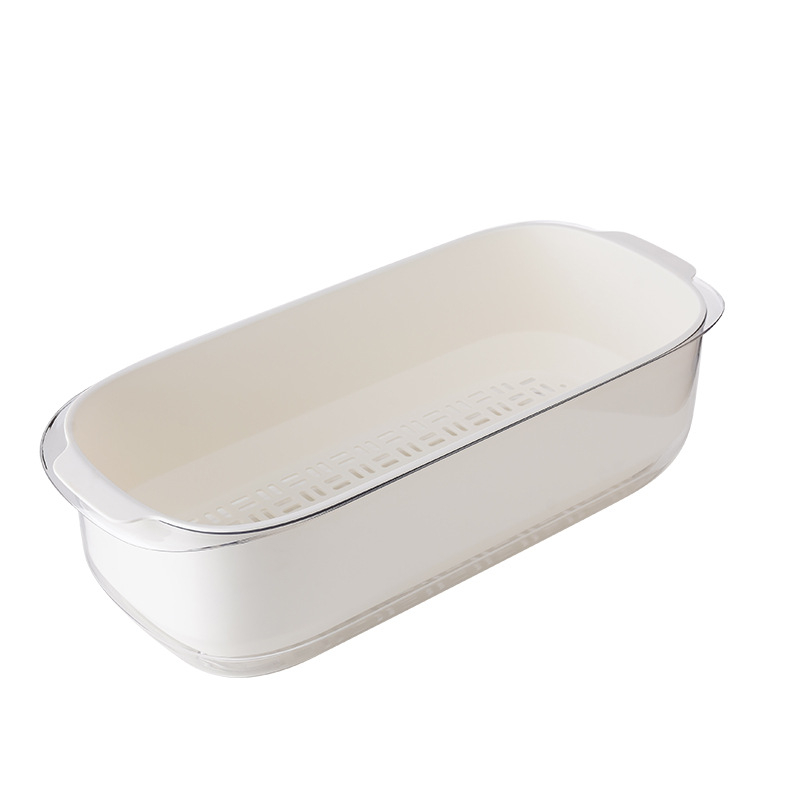 Pravokutni dvostruki koš za ocjeđivanje voća i povrća s čvrstim držačima, kuhinja