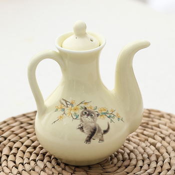 Keramički set za ulje i umake: posuda za ulje, posude za sojin sos i ocat, staklenka za ocat, japanski stil