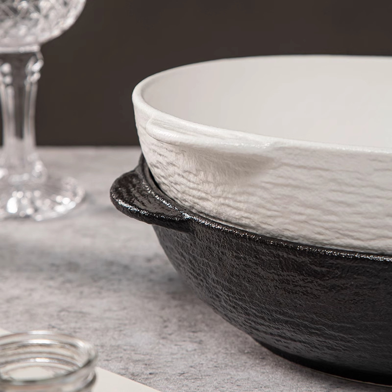 Porcelanski lonac s laganim luksuzom, dvostruke ručke, promjer 20–20.9 cm, mikrovalna sigurnost, jednofonalni završetak s pod-glazom, pogodna za ramen, juhu i rezance