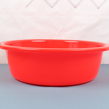 Debeli plastični kružni crveni bazen za kućnu upotrebu, posuda za pranje rublja, promjer 43 cm, velika kapaciteta