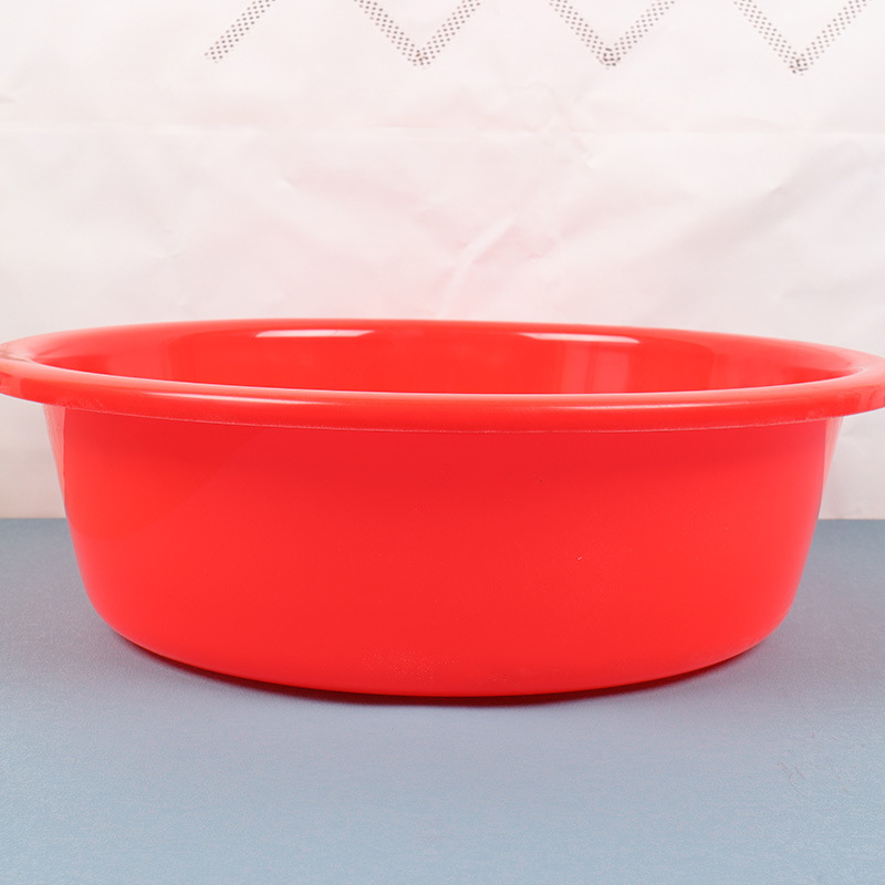 Debeli plastični kružni crveni bazen za kućnu upotrebu, posuda za pranje rublja, promjer 43 cm, velika kapaciteta