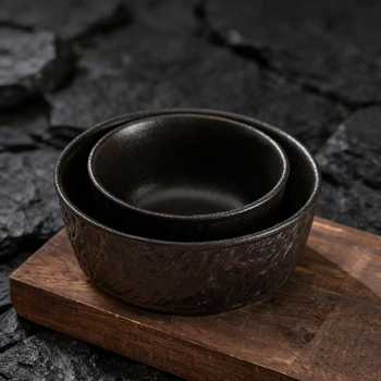 Japanskog stila keramička posuda za rižu s kamenim uzorkom, mala zdjela za juhu, žlica i zdjela za desert, bijeli porcelan