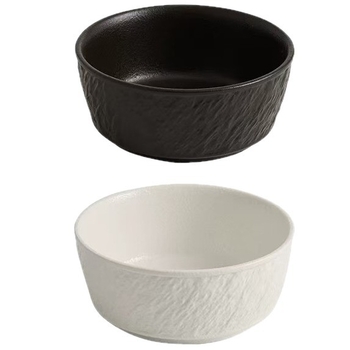 Japanskog stila keramička posuda za rižu s kamenim uzorkom, mala zdjela za juhu, žlica i zdjela za desert, bijeli porcelan