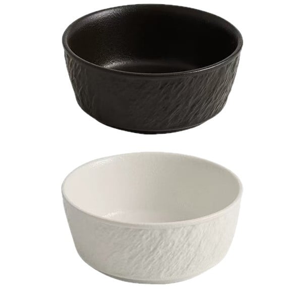 Japanskog stila keramička posuda za rižu s kamenim uzorkom, mala zdjela za juhu, žlica i zdjela za desert, bijeli porcelan