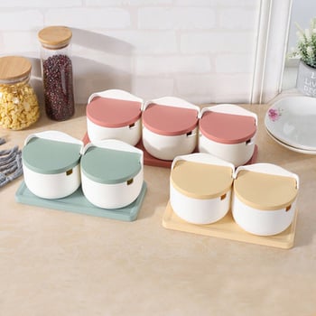 Trojedelni minimalistički keramički set posuda za začine – japanskog stila