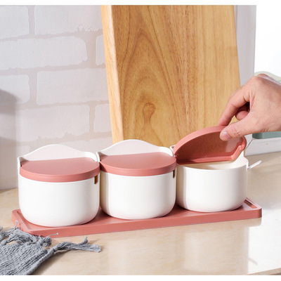 Trojedelni minimalistički keramički set posuda za začine – japanskog stila
