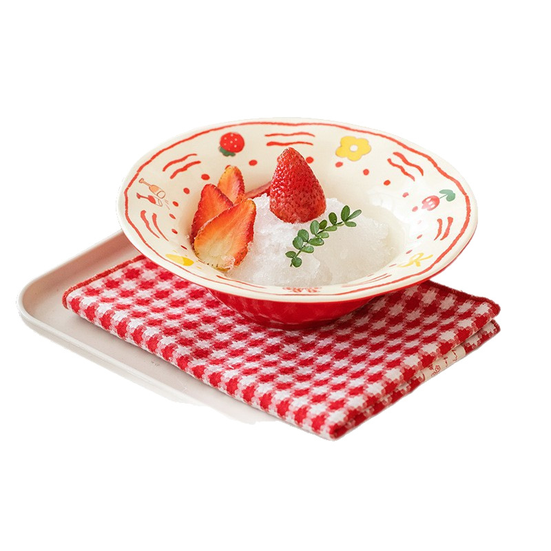 Keramički tanjur u obliku slamnatog šešira, za voće, tjesteninu, salate i deserte, promjera 19 cm