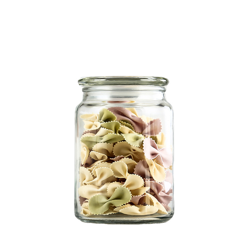 Staklena zatvorena posuda za pohranu, okrugla staklena posuda za čaj, med i žitarice, 800–1000 ml