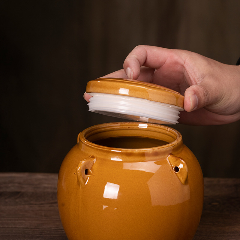 Keramička posuda za skladištenje s čepom za zatvaranje, za med, svinjsku mast, kiselo krastavce, čaj i žitarice, 501-800 ml