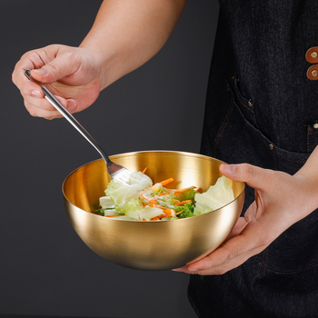 Nehrđajući čelik – zdjela za korejske hladne rezance, kuhinjska posuda za salate i miješanje, okrugla zdjela za miješanje, promjeri 15–15.9 cm i 20–20.9 cm