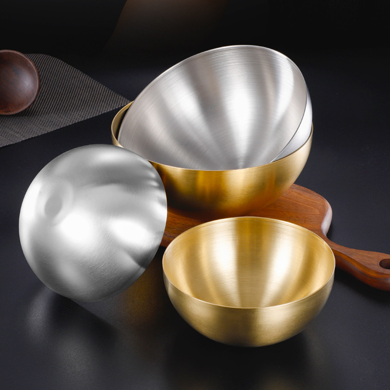 Nehrđajući čelik – zdjela za korejske hladne rezance, kuhinjska posuda za salate i miješanje, okrugla zdjela za miješanje, promjeri 15–15.9 cm i 20–20.9 cm