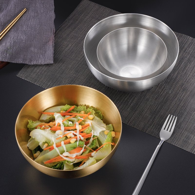 Nehrđajući čelik – zdjela za korejske hladne rezance, kuhinjska posuda za salate i miješanje, okrugla zdjela za miješanje, promjeri 15–15.9 cm i 20–20.9 cm