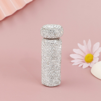 Prenosna kutija za tablete sa rhinestones, od aluminijske legure, okrugla posuda, sigurna za kontakt s hranom