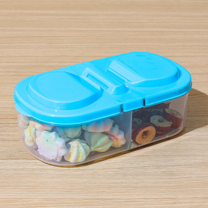 Kuhinjska posuda s poklopcem i dvostrukim odjeljkom za čuvanje hrane i žitarica – plastična, višefunkcionalna