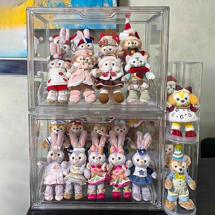 Prozirna akrilna kutija za izlaganje lutkica Lingna Beier i plišanih igračkih, 18 L, prašinu otporna i može se slagati