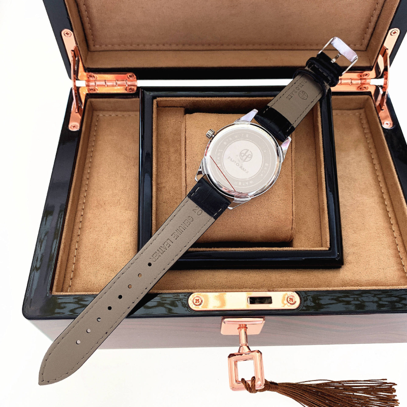 Ανδρικό Quartz ρολόι Pablo Raez με δερμάτινο λουρί, 40 mm καντράν, αδιάβροχο έως 30 m, ημερομηνία, κάσα από ανοξείδωτο ατσάλι