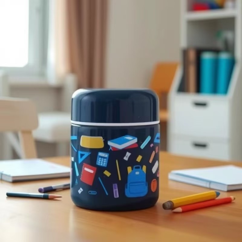 300 ml mini termos za ručak s vilicom, mali lončić za juhu za djecu, prenosni, zatvoren i izoliran