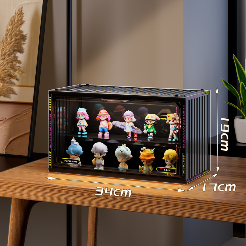 Prozirni akrilni izložbeni stalak za skladištenje blind box figurica, otporan na prašinu, debeo