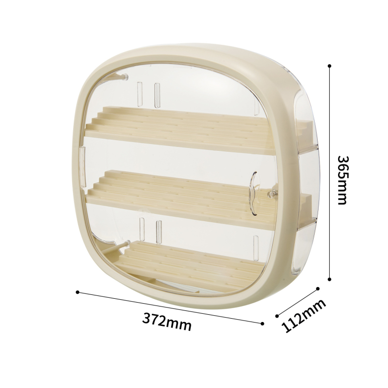 Stolna akrilna zatvorena vitrina za značke i anime kolekcije; prozirna, otporna na prašinu i vlagu; japanski stil; dimenzije 37,2×36,5×11,2 cm; 2 L