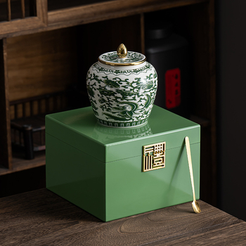 Enshi Yulu kutija za čaj u darovnom paketu, keramički spremnik za čaj, luksuzna drvena kutija Mingqian Longjing