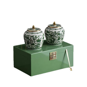 Enshi Yulu kutija za čaj u darovnom paketu, keramički spremnik za čaj, luksuzna drvena kutija Mingqian Longjing