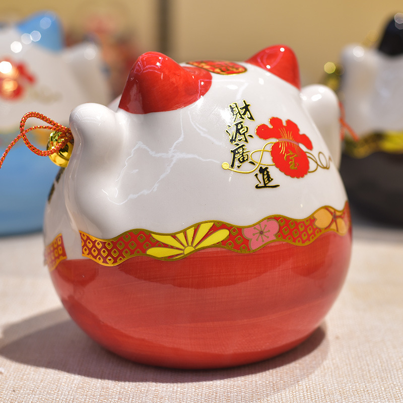 Keramička figura Maneki-neko, posuda za bombone, skladište za ključeve i kozmetiku, moderni minimalistički ukras