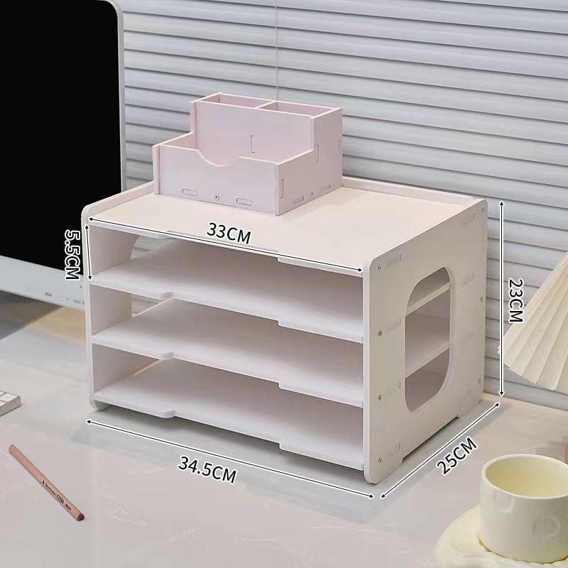 A4 organizator datoteka s 7-razinskim stolnim regalom, PVC, veliki kapacitet za dokumente i uredski materijal