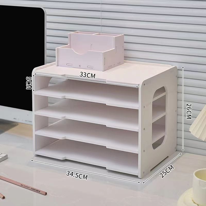 A4 organizator datoteka s 7-razinskim stolnim regalom, PVC, veliki kapacitet za dokumente i uredski materijal