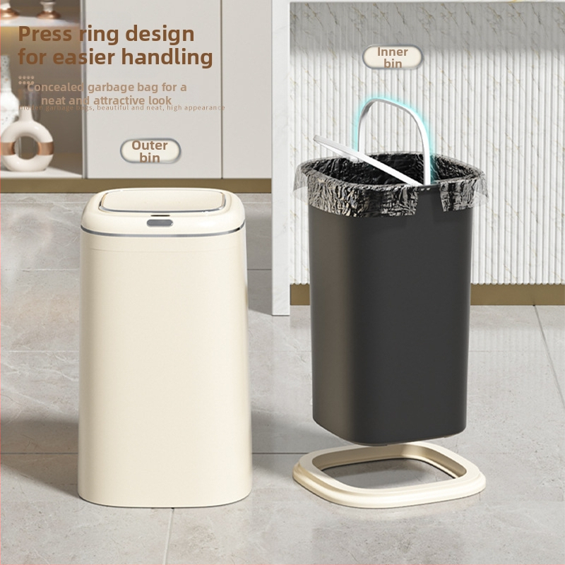 Helixun 40L smart odpadkový kôš pre domáce použitie, štvorcový, s automatickým senzorom, model 8649-8650