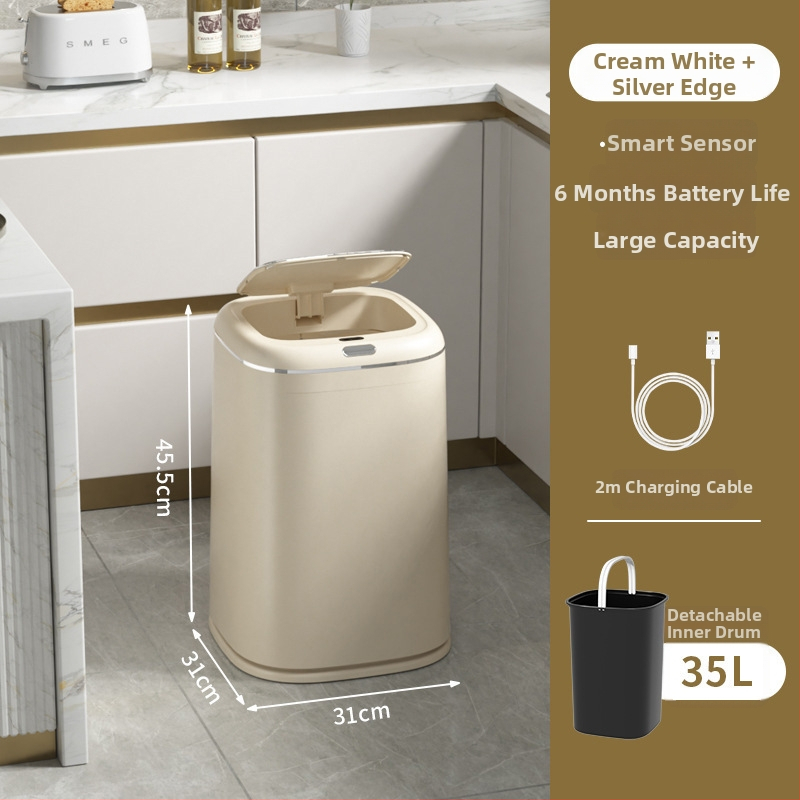 Helixun 40L smart odpadkový kôš pre domáce použitie, štvorcový, s automatickým senzorom, model 8649-8650