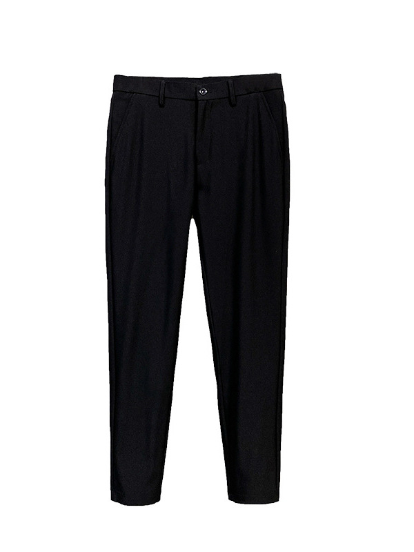 Nove muške cropped hlače, jesen/zima, korejski stil, casual slim-fit, s fleeceom, bez glačanja