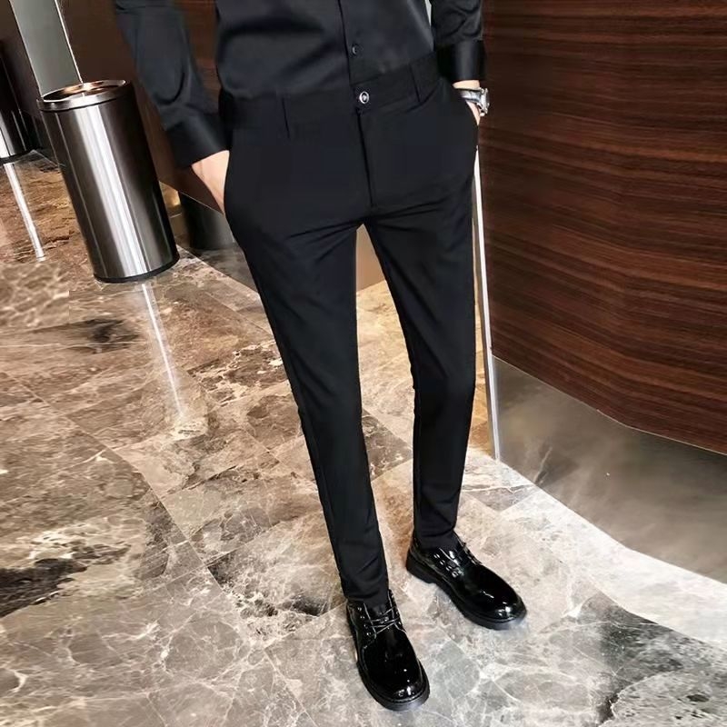Nove muške cropped hlače, jesen/zima, korejski stil, casual slim-fit, s fleeceom, bez glačanja