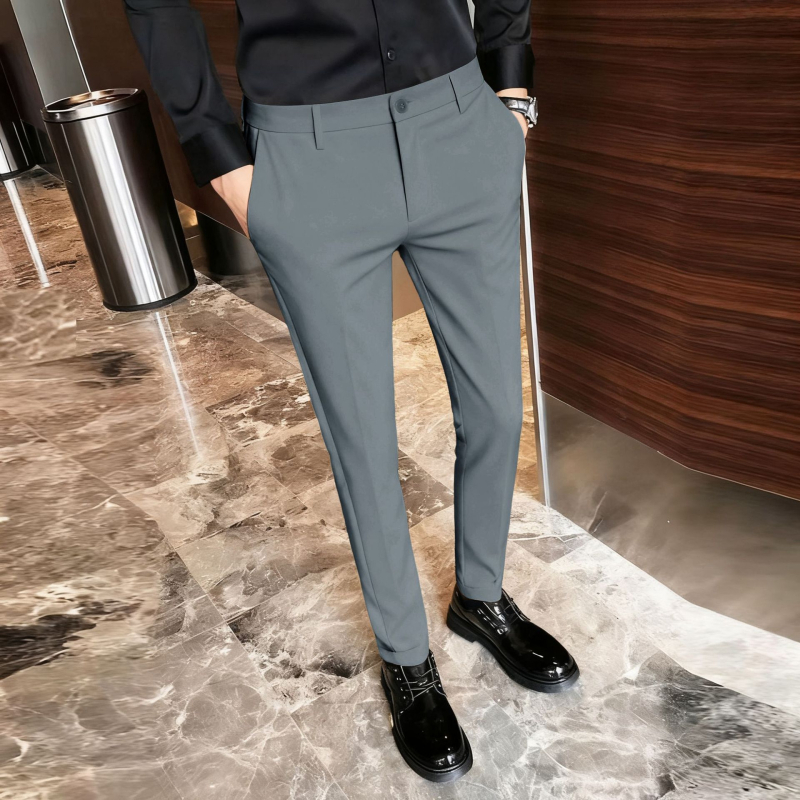 Nove muške cropped hlače, jesen/zima, korejski stil, casual slim-fit, s fleeceom, bez glačanja