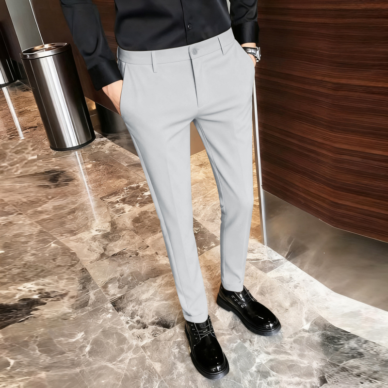 Nove muške cropped hlače, jesen/zima, korejski stil, casual slim-fit, s fleeceom, bez glačanja