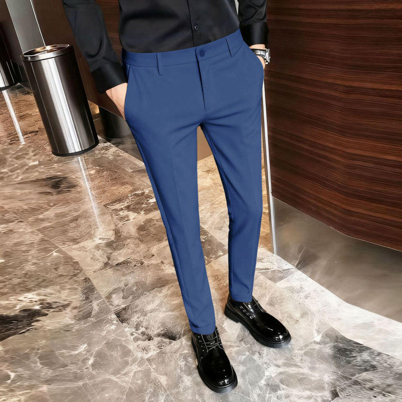 Nove muške cropped hlače, jesen/zima, korejski stil, casual slim-fit, s fleeceom, bez glačanja