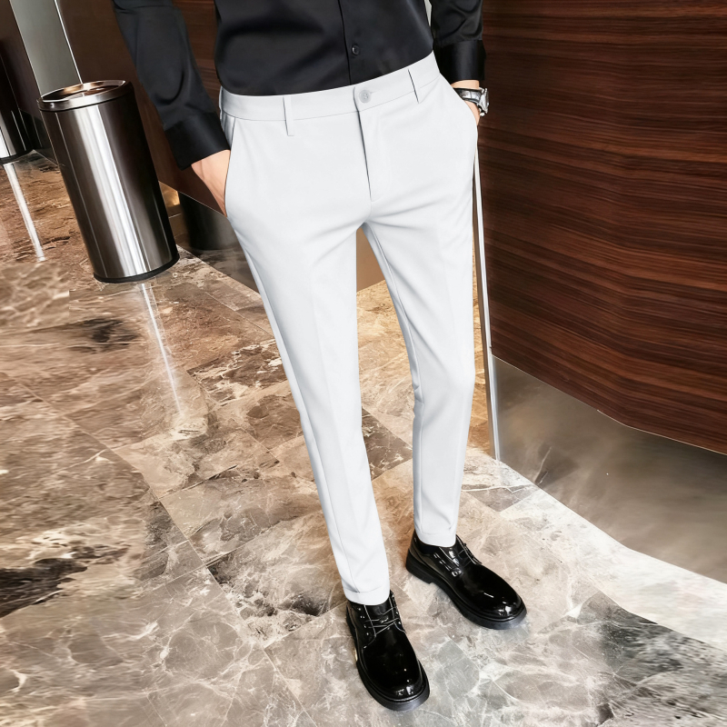 Nove muške cropped hlače, jesen/zima, korejski stil, casual slim-fit, s fleeceom, bez glačanja