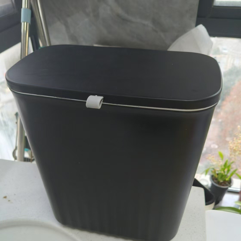 Zidni koš za otpad s poklopcem, bez bušenja, 12 L, za dom, dnevni boravak i kuhinju, ergonomski dizajn