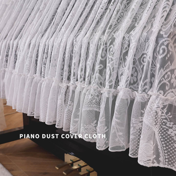 Elegantno svijetla navlaka za klavir, francuski stil, polu-navlaka za klavir, zaštita od prašine, bijela čipkasta navlaka za klupu za klavir