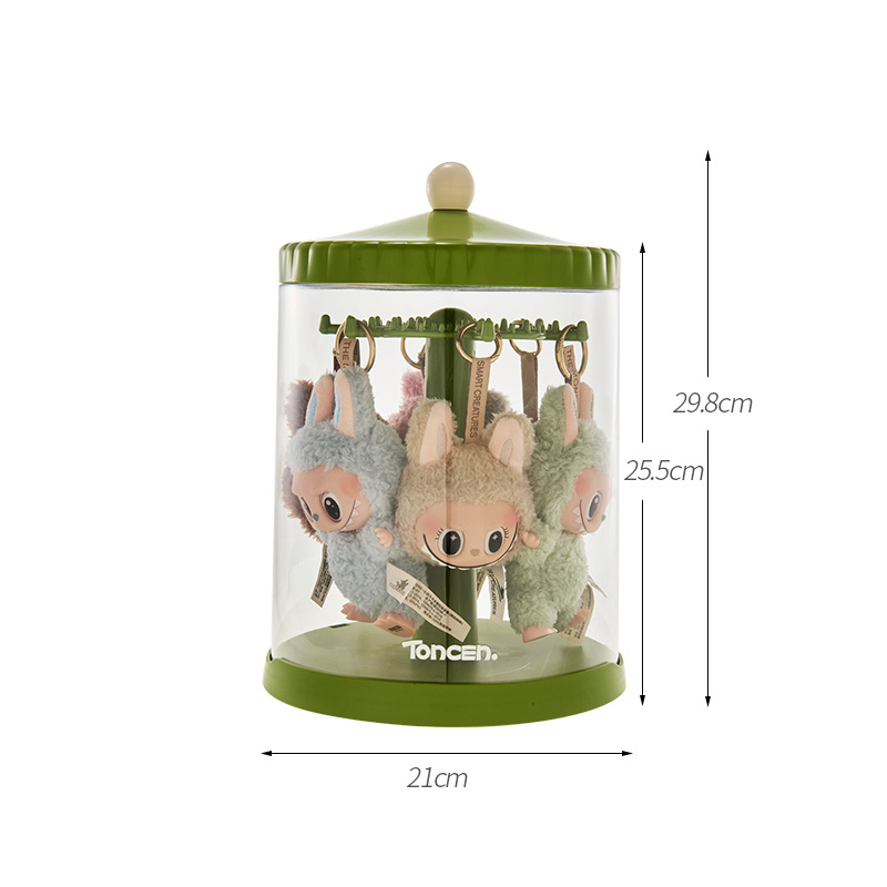 YX rotirajući stalak za skladištenje blind kutija, prozirna prašinu-zaštitna vitrina za figurice Labubu Bubble Mart model