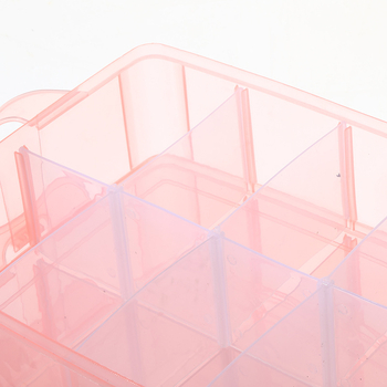 Trostruka prozirna prijenosna kutija za nokte, nakit i perle — stolni organizator (25×17×18,7 cm)