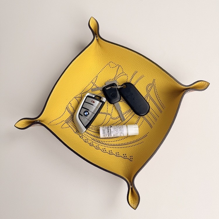 Δίσκος αποθήκευσης από δέρμα αγελάδας, για είσοδο και γραφείο, κομψός οργανωτής για κοσμήματα και μικροπράγματα