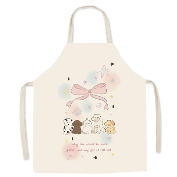 Bez rukava kuhinjska pregača u krem boji, balet stil, za žene, slatka kuhinjska pregača za kućnu upotrebu, moderan minimalistički dizajn, otporna na mrlje