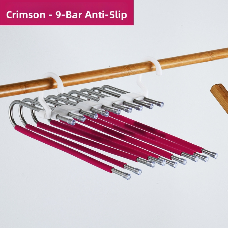 Nerezová oceľ, skladacia spona na nohavice, viacvrstvový teleskopický úložný vešák, bez škrabancov na nohaviciach
