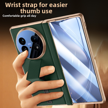 Kožený obal s magnetickou zámkou pre Vivo X Fold5 – integrovaný kryt so štítom a oknom, skladací ochranný kryt