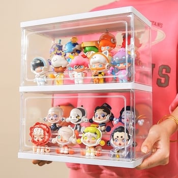 Prozirna akrilna izložbena vitrina za skladištenje blind boxova i figurica Bubble Mart, prašinu zaštitni izložbeni stalak