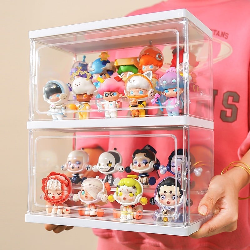 Prozirna akrilna izložbena vitrina za skladištenje blind boxova i figurica Bubble Mart, prašinu zaštitni izložbeni stalak