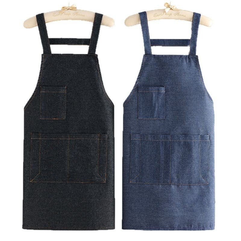 Denim pregača bez rukava, otporna na masnoće i mrlje, vodootporna, kućna i ugostiteljska upotreba