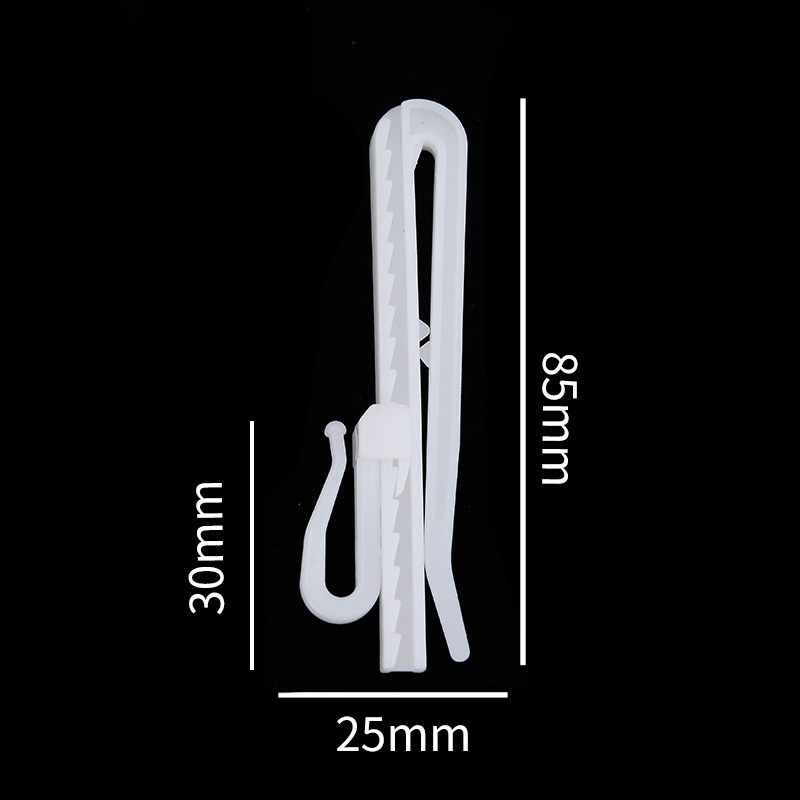 Kuka za zavjese s podesivim remenom od tkanine, plastična kuka za zavjese, veličine 7 cm / 8,5 cm