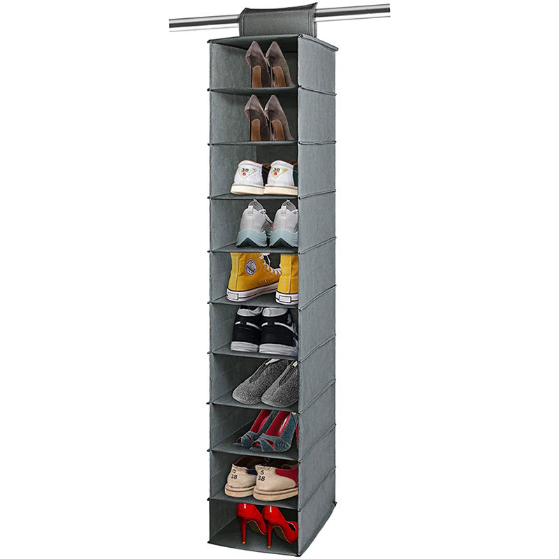 Viseći organizator garderobe od netkanog materijala, sklopivi, za kapice i cipele, deset slojeva dizajna