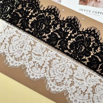 14,5 cm široka iznimna kostna nit, jednoslojna eyelash lace tkanina za DIY dekoracije zavjesa, vjenčanica i modnih dodataka